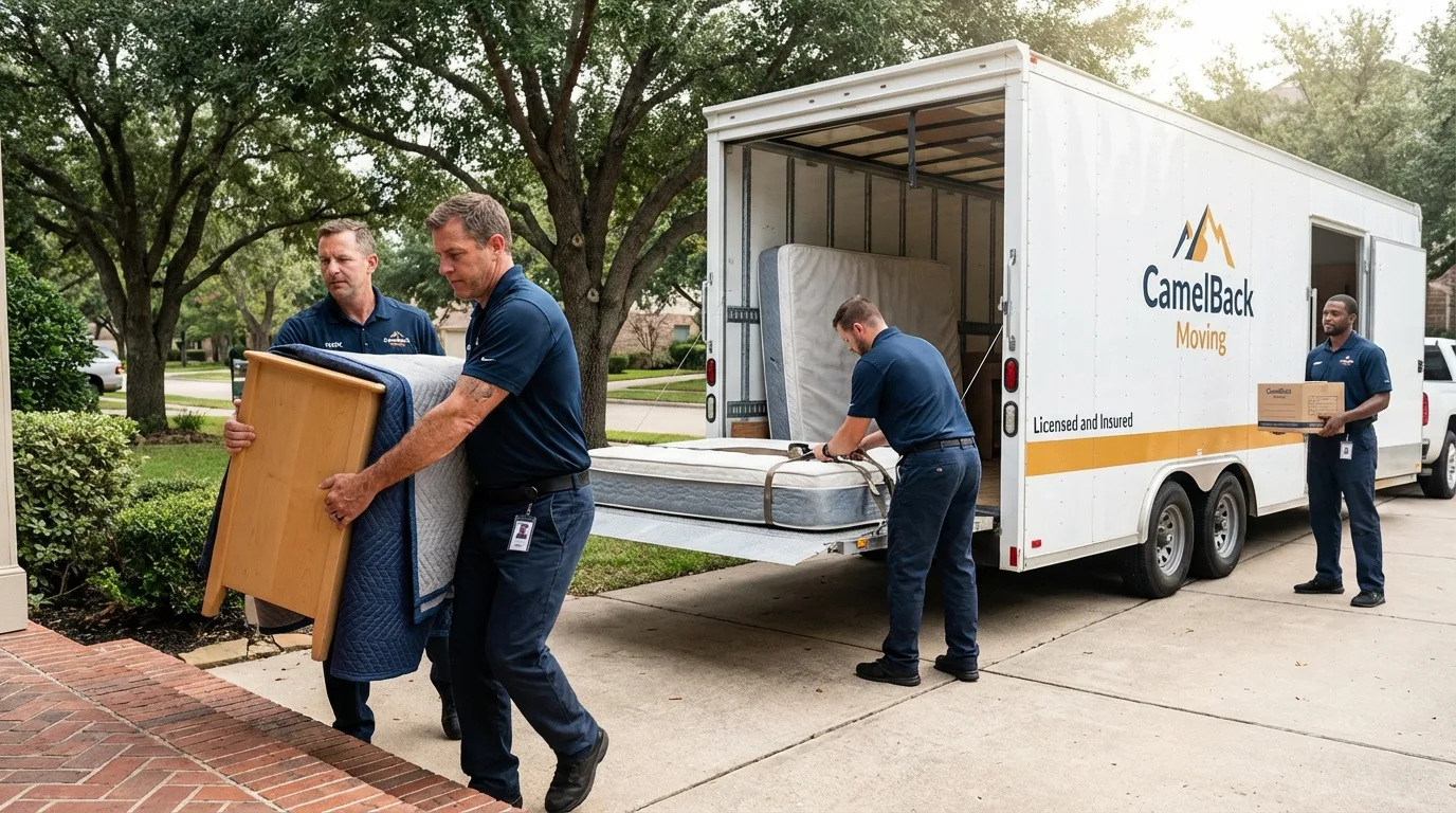 Crew loading residential truck for cross-state move from Golden, CO